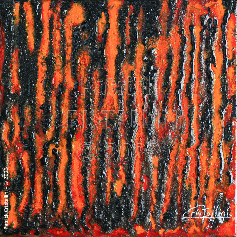 abstraction minérale contemporaine veine basaltique lumière magma texture artistique