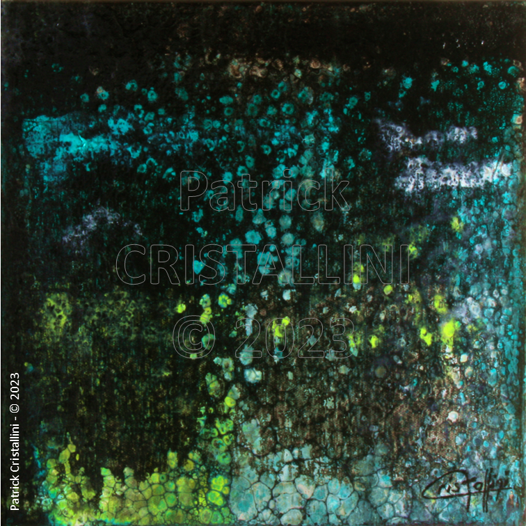 cascade gelée abstraction vert sombre contraste