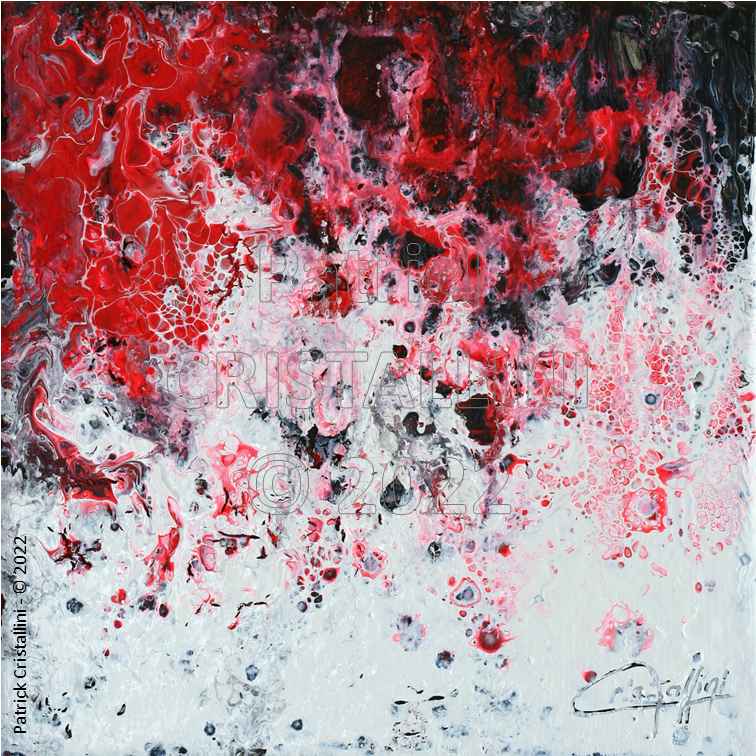 neige fondante printemps abstraction rouge noir contraste