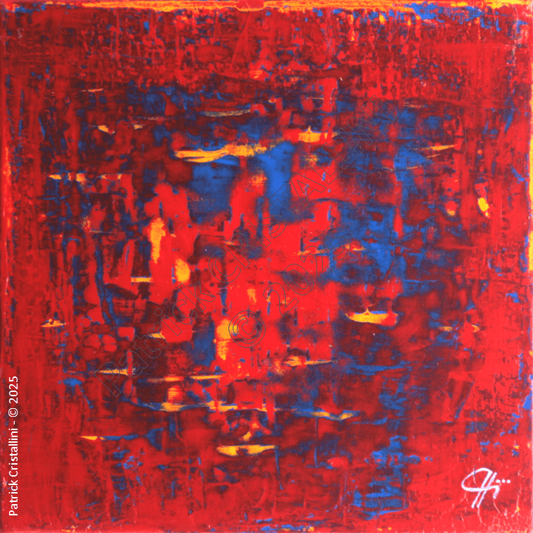 eau traversant flammes peinture abstraite mouvement fluide