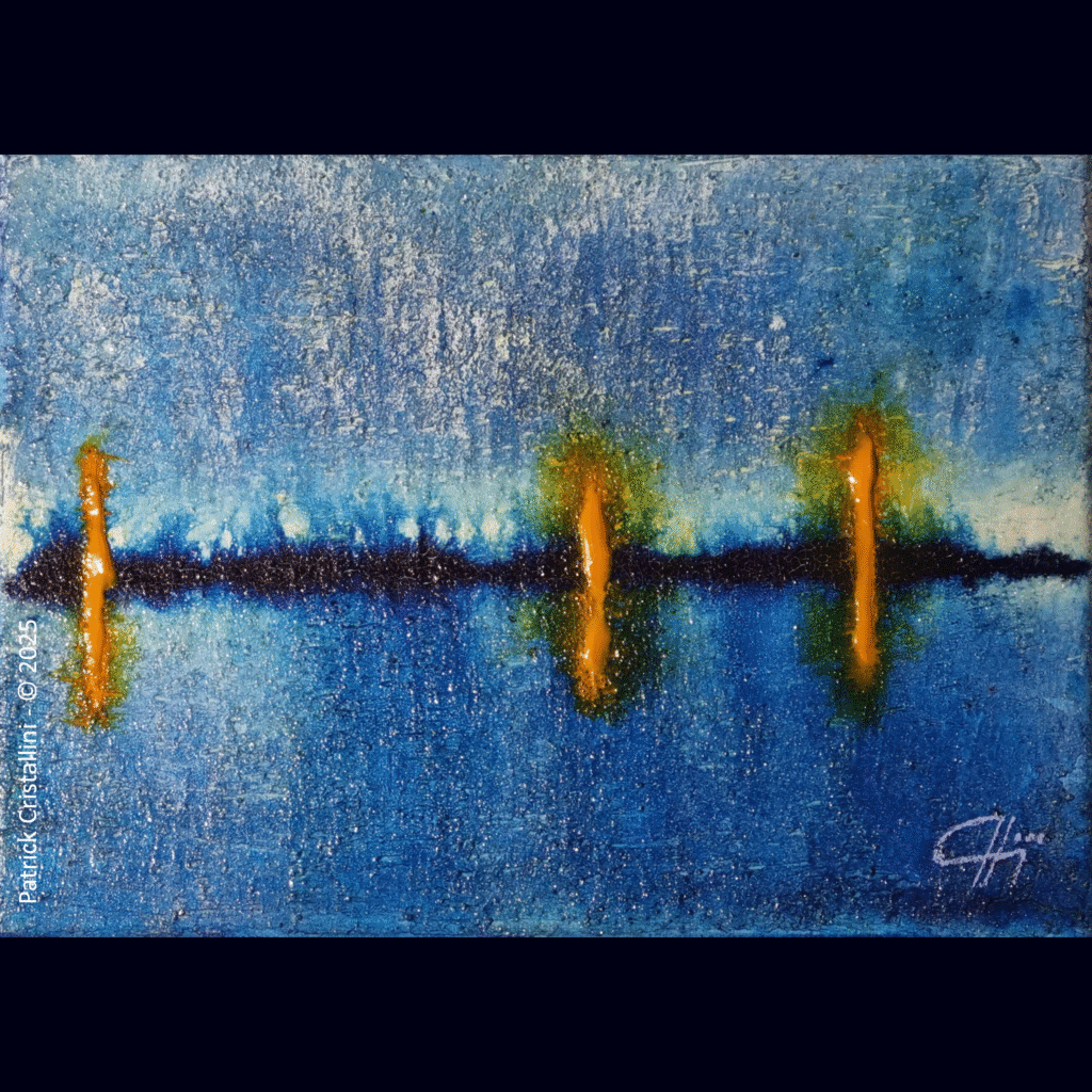 peinture abstraite ascension bleue brume mouvement spirituel contemporain