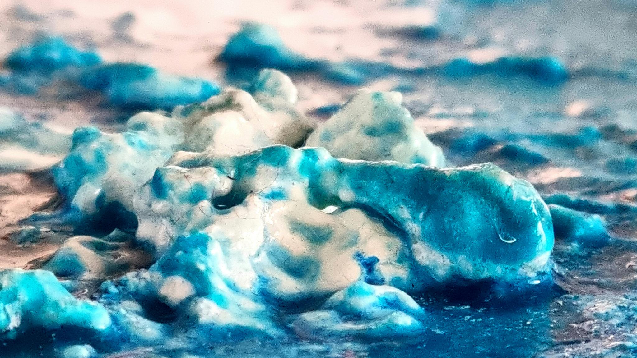 "Lagoon Waves" par Patrick CRISTALLINI - Peinture abstraite matière avec textures épaisses inspirée de la nature